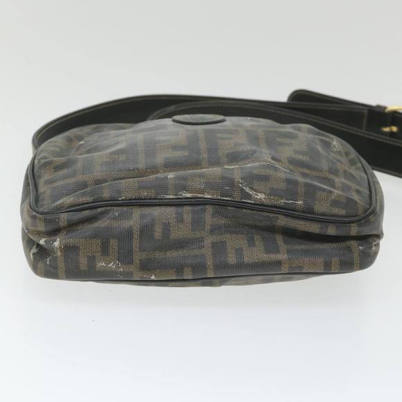 FENDI Zucca Canvas Shoulder Bag Coated Canvas Brown Auth bs9073 - Picture 5 of 16